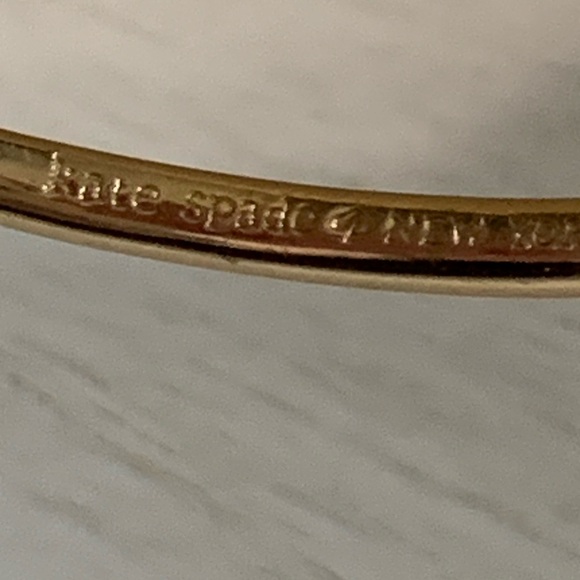 KATE SPADE Gold-Tone Bangle Bracelet Pink Lion Charm “She Leads The Way” - Picture 10 of 11